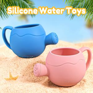 실리콘 물뿌리개 장난감 BPA 무료(손잡이가 있는 경량) 유아를 위해 잡기 쉽고 목욕, 해변 및 정원 놀이에 적합, 스프링클러 장난감으로 놀기, 해변 원예 장난감, 어린이를 위한 안전하고 재미있는 물놀이 장난감 어린이 여름 즐기기