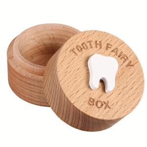 Tooth Fairy Box, 3D 새긴 나무 이빨 상자, 귀여운 아기 이빨 보관함, 소중한 선물 소년과 소녀들을위한