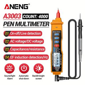 ANENG A3003 디지털 멀티미터 펜 타입 미터 4000 카운트 비접촉 AC/DC 전압 저항 커패시턴스 Hz 테스터 도구