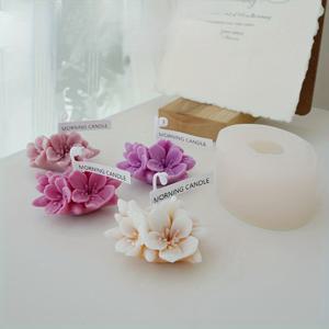 1개의 아로마테라피 캔들 실리콘 성형틀, 3D 복숭아 꽃 모양 비누 성형틀, DIY용