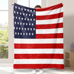 커다란 미국 국기가 인쇄된 담요, 부드럽고 따뜻한 다용도 담요, 소파, 침대, 사무실, 캠핑, 여행용