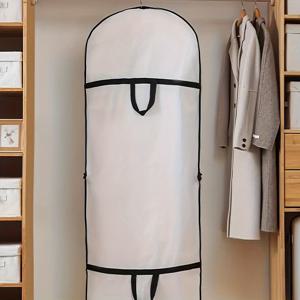 1개의 웨딩 드레스 보관 가방, 지퍼가 있는 가벼운 먼지 방지용 정리함