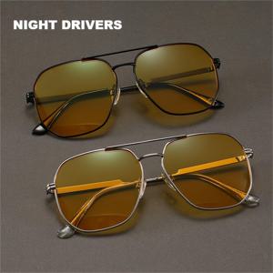 야간 운전자용 야간 투시 고글 남녀 공용 운전 자전거 안경 에비에이터 패션 눈부심 방지 패션 안경