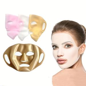 여성과 소녀들을 위한 수분 공급을 위한 재사용 가능한 실리콘 얼굴 마스크 - 3D 방증 방지 페이스 뷰티 패치