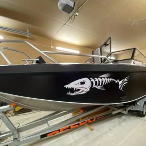 1 쌍 X - 278 요트 선체 스티커 동물 캐릭터 물고기 뼈 자동 도어 장식 자동차 게시 됨