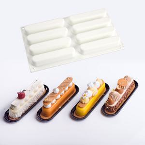 1pc 프랑스어 무스 케이크 금형 소시지 실리콘 금형의 8 긴 스트립 구운 Diy 푸딩 초콜릿 금형