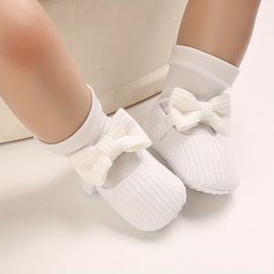 여자 아기를 위한 유행 귀여운 Bowknot 메리 제인 신발, 실내 실외 파티, 올 시즌을 위한 편안한 경량 미끄럼 방지 부드러운 플랫 단독 신발