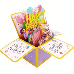 여성 남성을 위한 생일 축하 팝업 카드, 재미있는 생일 선물, 그를 위한 달콤한 생일 3D 인사말 카드, 딸 조카를 위한 독특한 생일 선물 아이디어