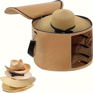 심플한 단색 모자 버킷 가방, 손잡이가 있는 지퍼 방진 정리함, 가정용 옷장 가방