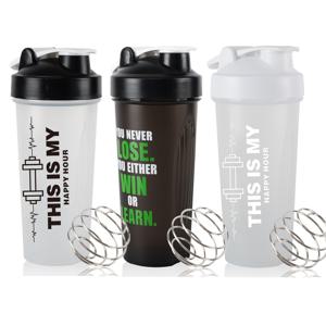 프로틴 쉐이커 병, 600ml BPA 프리 누출 방지 스무디 믹서 물 블렌더 컵 물병 스포츠 체육관 피트니스를 위한