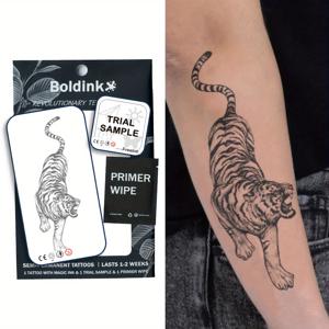 Boldink 혁신적인 기술 문신, 반영구적 문신, 호랑이 임시 문신, 가짜 문신, 방수, 정통 문신 룩, 식물 기반, 남성용 문신, 내구성, D246