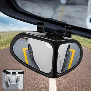 자동차용 360° 회전 가능한 블라인드 스팟 컨벡스 미러 2팩 - 향상된 후방 시야 안전 및 주차 외부 액세서리.