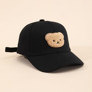 소녀들을 위한 귀여운 곡선 모자, 귀여운 만화 곰 인형 장식 트러커 모자, 캐주얼 레저 야외 스포츠용 스냅백 모자