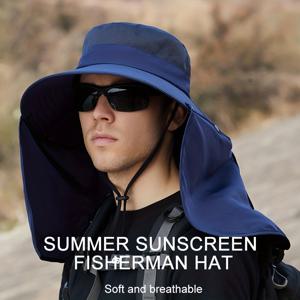 Lage Brim Fishing Hat With Neck Gaiter, 남성용 여성용 경량 통기성 선 스크린 모자 야외 사이클링 낚시 하이킹