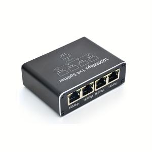 기가비트 이더넷 분배기 1대 4 - USB 전원 케이블, RJ45 인터넷 분배기 어댑터 1000Mbps 고속 Cat 5/5e/6/7/8 케이블용 (2대 동시에 네트워크 연결)