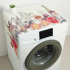 세탁기용 1개의 먼지 커버, 녹색 식물과 꽃무늬가 있는 디지털 프린트된 벌람 먼지 커버, 전자레인지 먼지 커버 패드