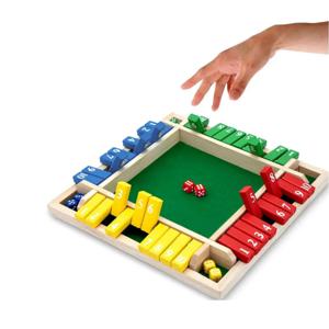 Wooden Shut The Box 게임 - 2~4명이 즐길 수 있는 재미있는 가족용 클래식 게임으로 파티, 교실, 집에 적합합니다! 할로윈/추수감사절/크리스마스 선물, 게임 선물