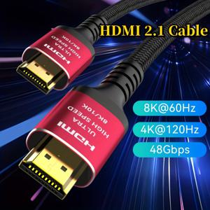 10K 8K HDMI 케이블 2.1, 1.65/3.3/6.6/10/15/25FT 48Gbps 고속 3D 8K60 4K120 144Hz 땋은 HDMI 코드 EARC HDR10 HDCP 2.2 및 2.3 Roku TV/PS5/HDTV/Blu와 호환 가능