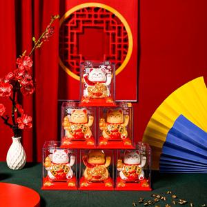 솔라 럭키 캣 스태츄 피규린즈 중국 고양이 흔들어지는 팔 만에키 네코 일본 돈 운세 고양이 선물 장식품 상점 회사 개업을 위한 것