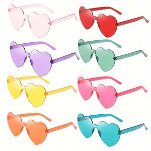 파티나 휴일 생일을 위한 남녀 공용 투명한 하트 모양 선글라스