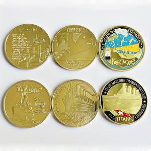 타이타닉 기념 동전 3피스 세트 - 현대 금속 라운드 수집품