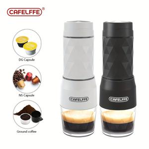 Cafelffe 2 In 1 휴대용 커피 머신 매뉴얼 캡슐 에스프레소 커피 메이커 네스프레소 캡슐 및 커피 분말용 (숫자는 번역하지 않음)