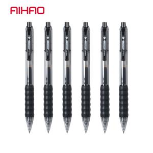 AIHAO 블랙 젤 펜 12개 세트, 중간 사이즈 (0.7mm), 부드러운 필기감, 리트랙터블 젤 잉크 롤러볼 펜, 소프트 그립