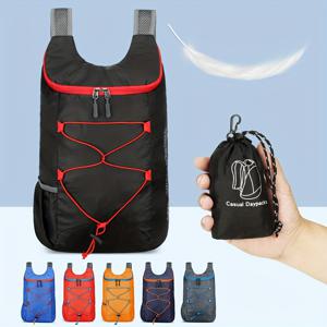 작은 휴대용 다기능 스포츠 배낭, 접이식 가벼운 방수 보관 가방, 남성용 야외 캠핑 하이킹 여행용 배낭