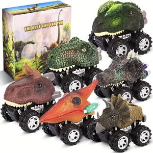 3 세 소년을위한 공룡 장난감, 2 세 소년을위한 당겨서 장난감, 6 개의 유아 자동차 장난감, 4 세 소년을위한 생일 선물, 1 세 아이에게 적합한 어린이용 장난감