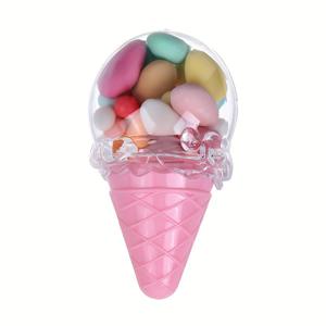 8개의 아이스크림 모양 플라스틱 상자, 창의적인 사탕 상자, PS 투명 사탕 상자, 소규모 비즈니스 용품