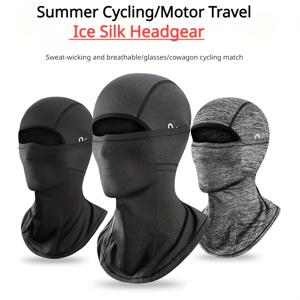 여름 얼음 실크 통기성 마스크, 오토바이 헬멧 헤드 기어 Balaklava 모자, 남성과 여성을위한 봄과 여름 방풍 마스크