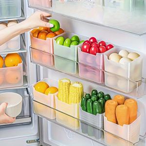 주방 냉장고, 캐비닛, 카운터 및 선반용 대용량 식품 정리 상자, 이동식 투명 냉장고 보관함 6개 세트, 가정용 정리 및 보관용품, 가정용 액세서리