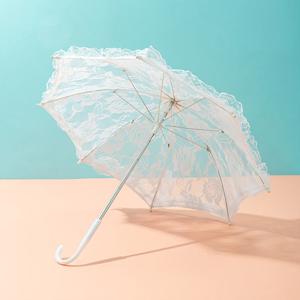 우아한 흰색 레이스 웨딩 우산, 낭만적인 레이스 파라솔, 웨딩, 파티, 독신 파티에 적합한 웨딩 우산