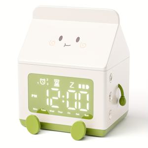 소년과 소녀를 위한 디지털 알람 시계, [신형] 침실과 사무실을 위한 귀여운 LED 알람 시계 [USB 충전]