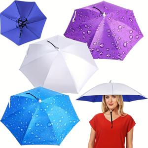 1pc 썬 프로텍션 경량 헤드 마운트 우산 모자, 헤드 마운트 우산 모자 야외 해변 우산 모자 접이식 선글라스 모자 썬 프로텍션 낚시 우산