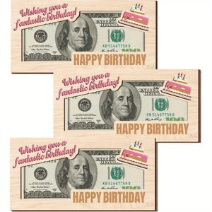 나무로 된 돈 보관함, '생일 축하해' 돈 클립, 개인화된 선물 돈 보관함, 생일을 위한 개인화된 선물, 현금 선물 포장, 축제용 돈 보관함, 독특한 금융 선물 액세서리, 3D 나무 디자인