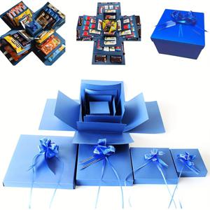 1개, 결혼 프로포즈 휴일 서프라이즈 상자, 발렌타인 데이 서프라이즈 상자, 창의적인 수제 생일 선물 상자, 로맨틱한 프로포즈 휴일 선물 상자, 빨간색과 파란색의 두 개의 서프라이즈 상자, 이상한 선물