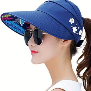 여성용 태양 모자 챙이 넓은 태양 모자 자외선 방지 모자 소프트 비치 접이식 태양 모자