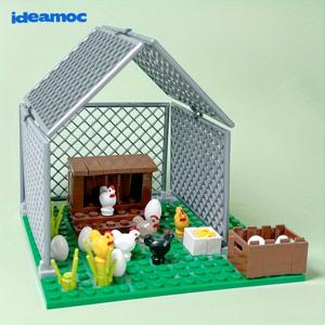 농장 동물 빌딩 블록 장난감, 도시 닭장 닭집 블록 부품, DIY 선물