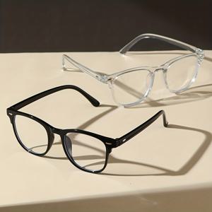 여성을 위한 안티 아이스트레인 컴퓨터 게이밍 안경으로 2개 세트의 클래식한 사각형 클리어 렌즈 안경