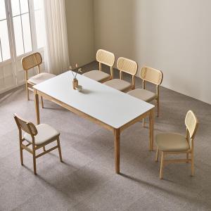 동서가구 조이 원목 통세라믹 4인/6인용 식탁 테이블 의자 벤치 세트