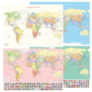 에이든 세계지도 포스터 단품 -세계전도 월드맵 어린이 지구본 세계지도인테리어