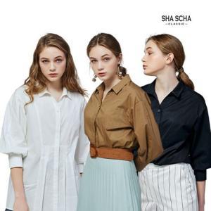 [샤샤][홈쇼핑인기]샤샤 벌룬 소매 코튼 셔츠 3종세트