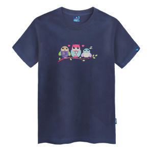 부엉이 패밀리 라운드 반팔티셔츠 / 남녀 공용 커플 가족 반티 단체 주문 티셔츠