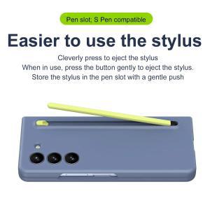 삼성 호환 갤럭시 Z 폴드 5 4 3 5G 용 케이스 터치 펜 포함 피부 친화적 매트 접이식 충격 방지 보호 하드