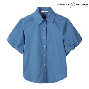 [나인식스뉴욕]퍼프 소매 카라 버튼업 반팔 여성 셔츠 (NO2BA003L0)