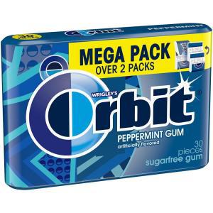ORBIT Gum 페퍼민트 무설탕 츄잉껌 메가 팩, 30피스