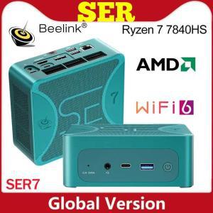 Beelink 미니 PC 게임용 컴퓨터, SER7 AMD Ryzen 7 7840HS 5800H 5700U 5 5560U Pro MAX 9 6900HX, WiFi6 D