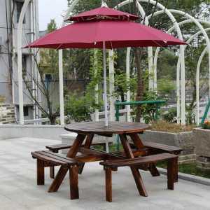 야외 원목 테이블 의자 일체형 벤치 편의점 공원 펜션