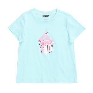 게스키즈  컵케익 메탈블링  여름 하늘색 시원 티셔츠 G24KAT070G6